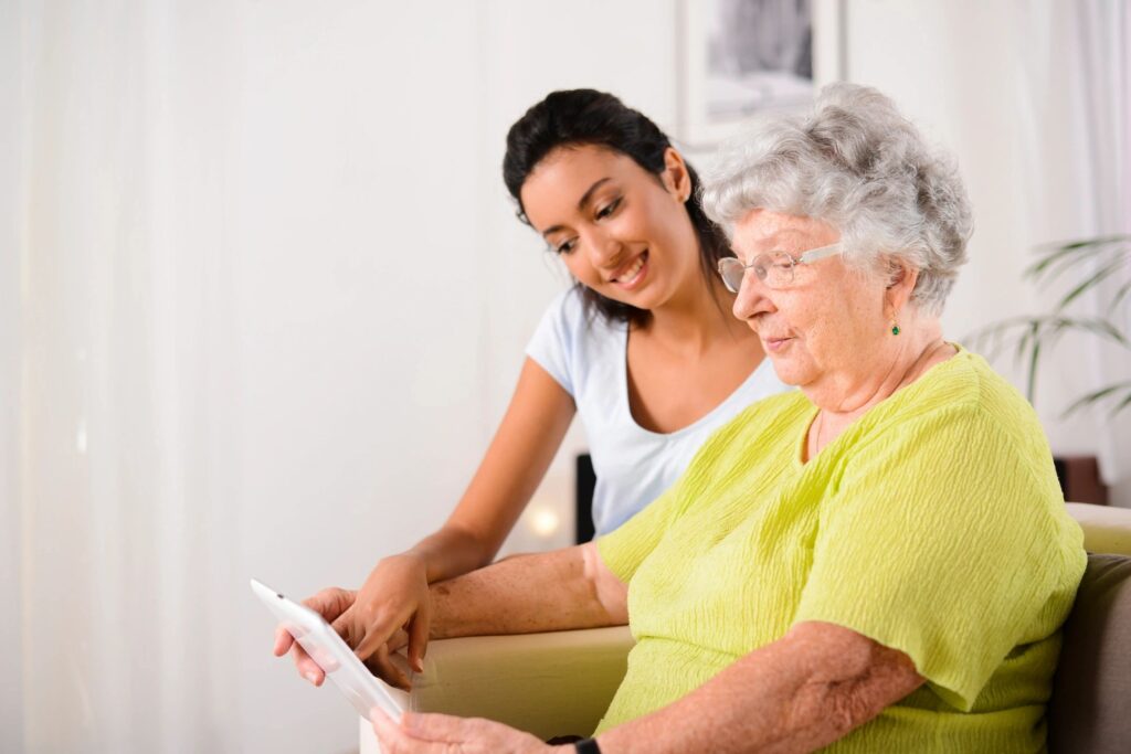 woman with medicare understanding plan non-renewal special enrollment notice with her agent