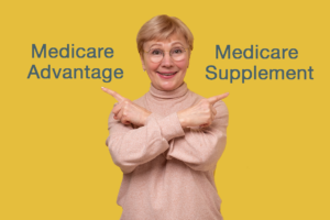 lady comparing Medicare supplement with Medicare Advantage