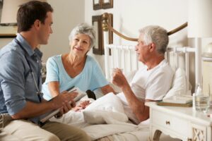 Doctor consulting with patient about Medicare hospice coverage