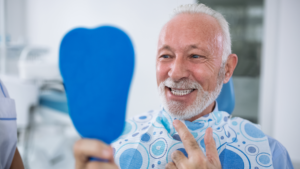 Medicare beneficiary getting dental care
